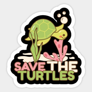 Save the turtles Sticker